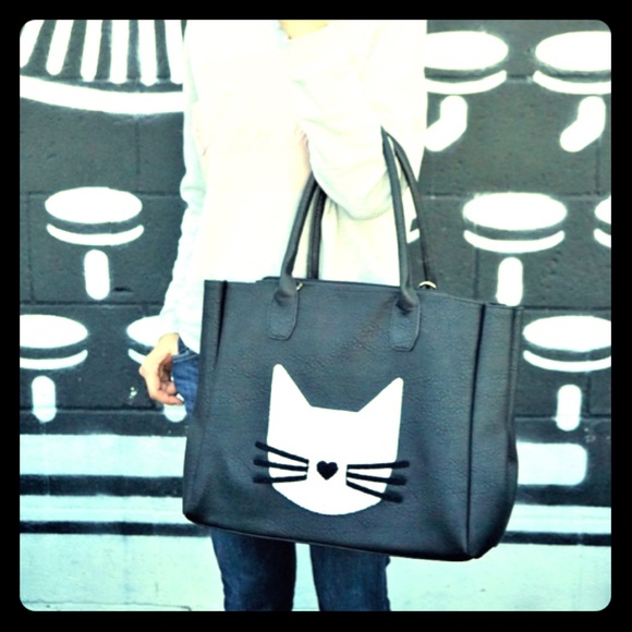 Pink Haley Handbags - Pink Haley || B & W Oversized 🐱 Tote || Host Pick